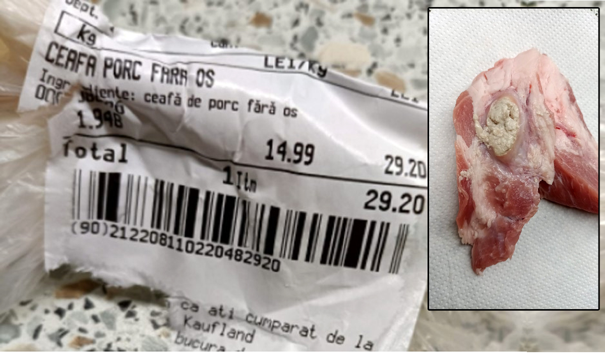 Ce a primit, de fapt, un bucureștean după ce a cumpărat o bucată de ceafă de porc dintr-un celebru supermarket din Capitală