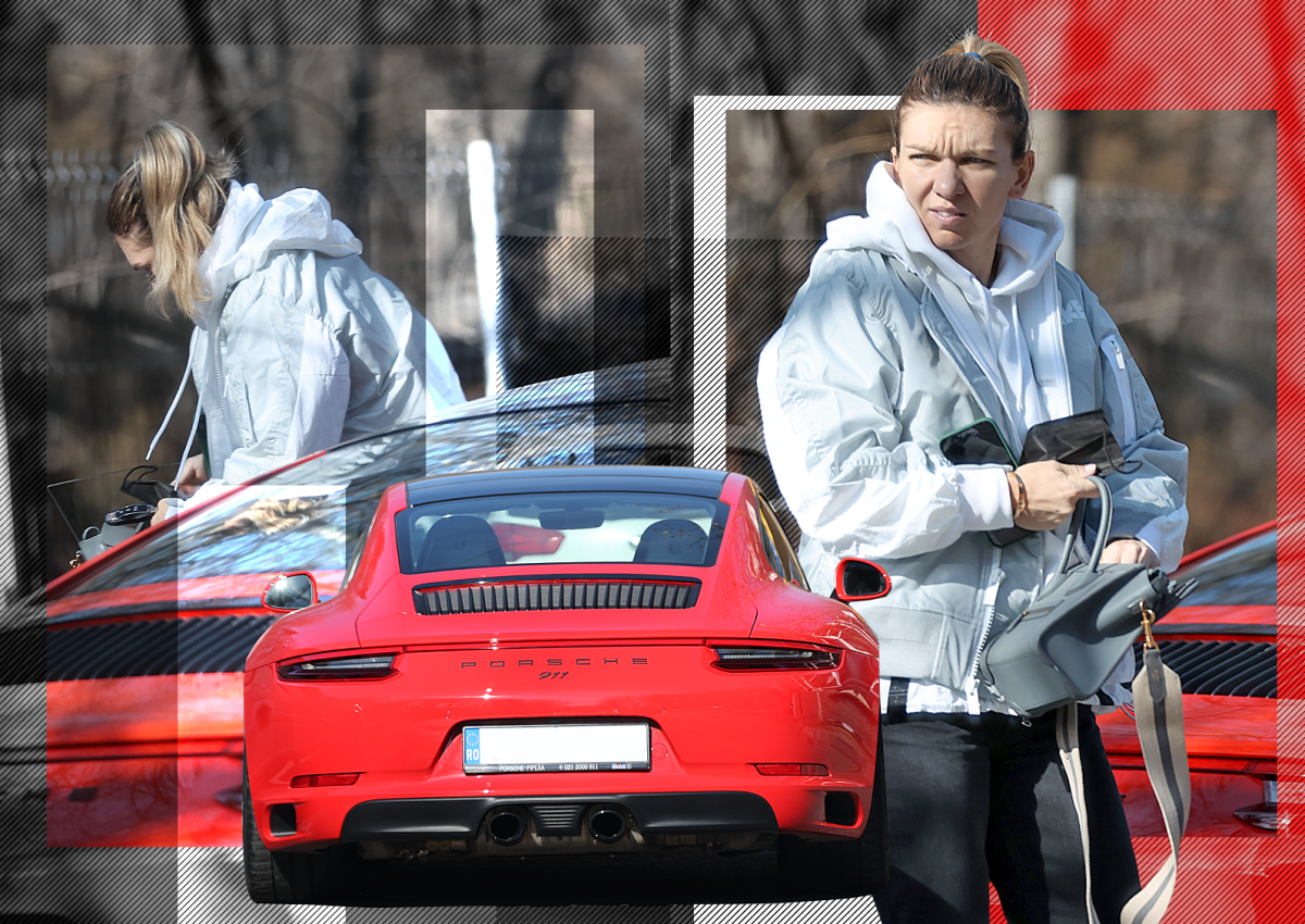 Imagine Stire Simona Halep a ieșit la plimbare cu un super Porsche 911 Carrera de 200.000 €. Roșie ca focu’, să-i surâdă norocu’! | 2review.ro