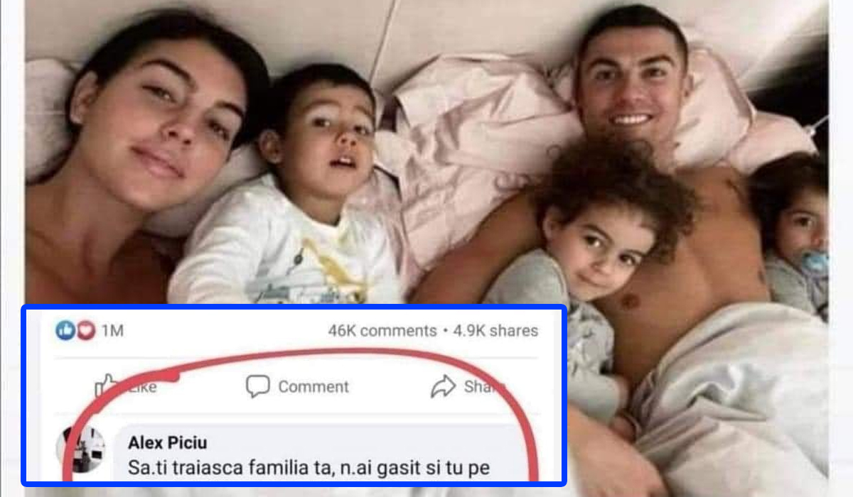 Nu e o glumă! Ce comentariu i-a lăsat un român lui Cristiano Ronaldo, la această poză cu iubit și copiii: „Să-ți trăiască famili ta, n-ai găsit și tu pe cineva să-ți…”