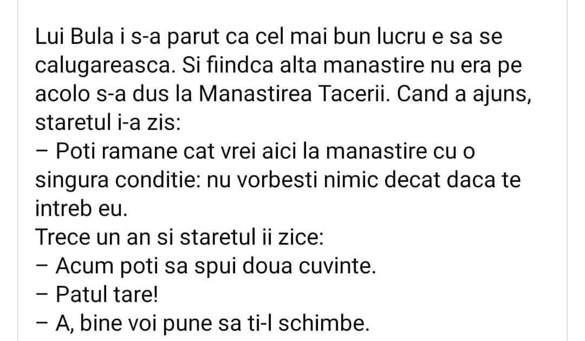 Imagine Stire BANC | Bulă a decis să se călugărească. S-a dus la Mânăstirea Tăcerii și starețul i-a spus: „Poți rămâne cu o singură condiție” | 2review.ro