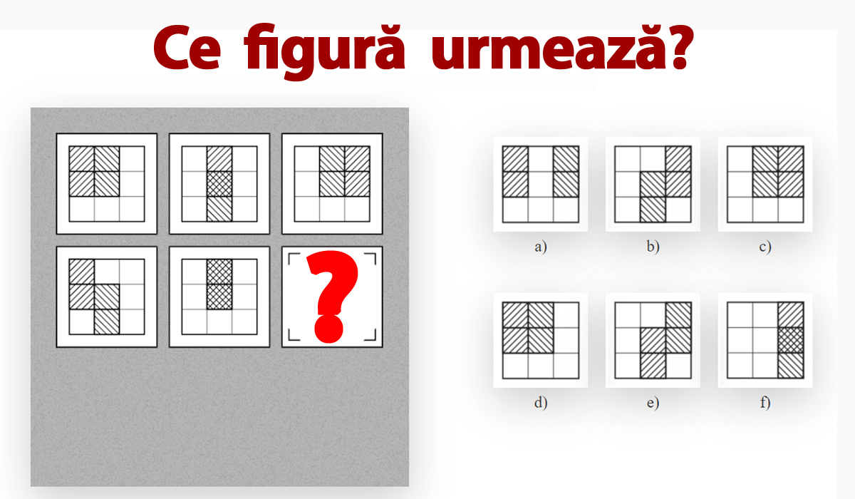 Test de inteligență pentru calcularea IQ-ului în 5 minute | Ce figură urmează în seria din imagine?!