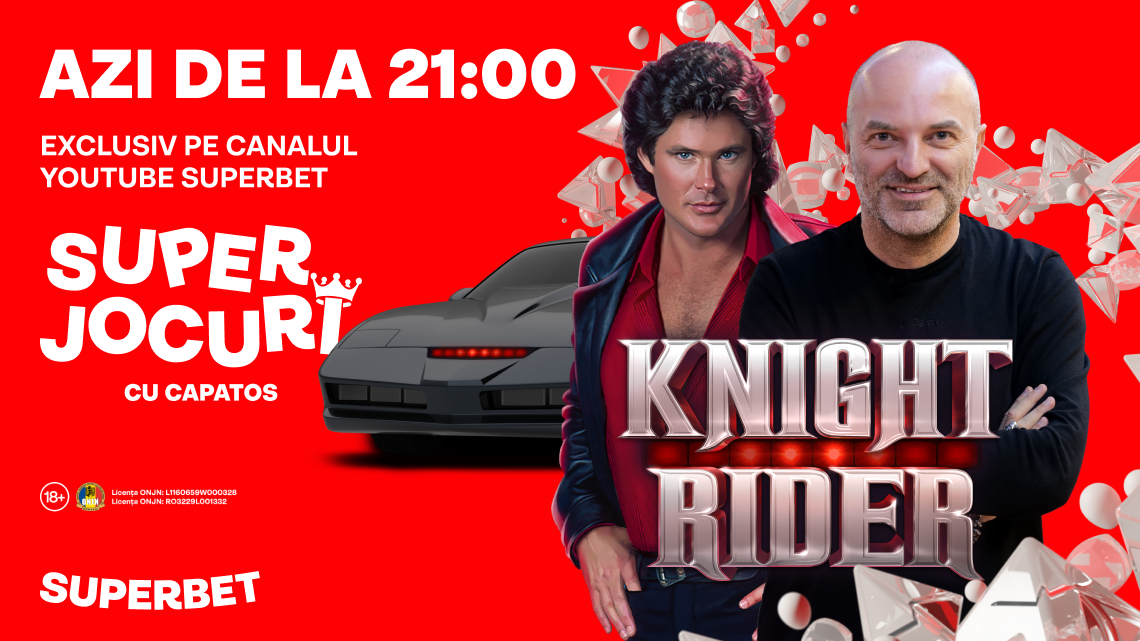 Imagine Stire Michael Knight vine astăzi la Superbet într-un slot superspecial, Knight Rider cu Dan Capatos de la 21! | 2review.ro