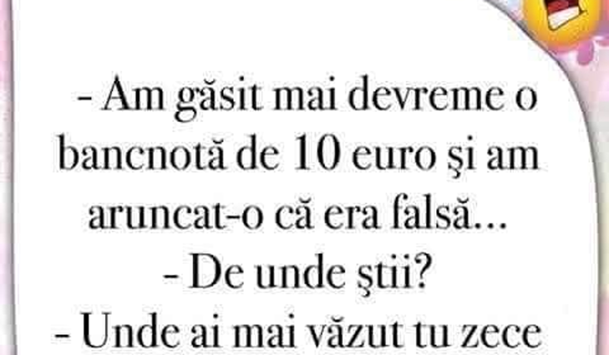Imagine Stire BANC | „Am găsit mai devreme o bancnotă de 10 euro și am aruncat-o, că era falsă” | 2review.ro