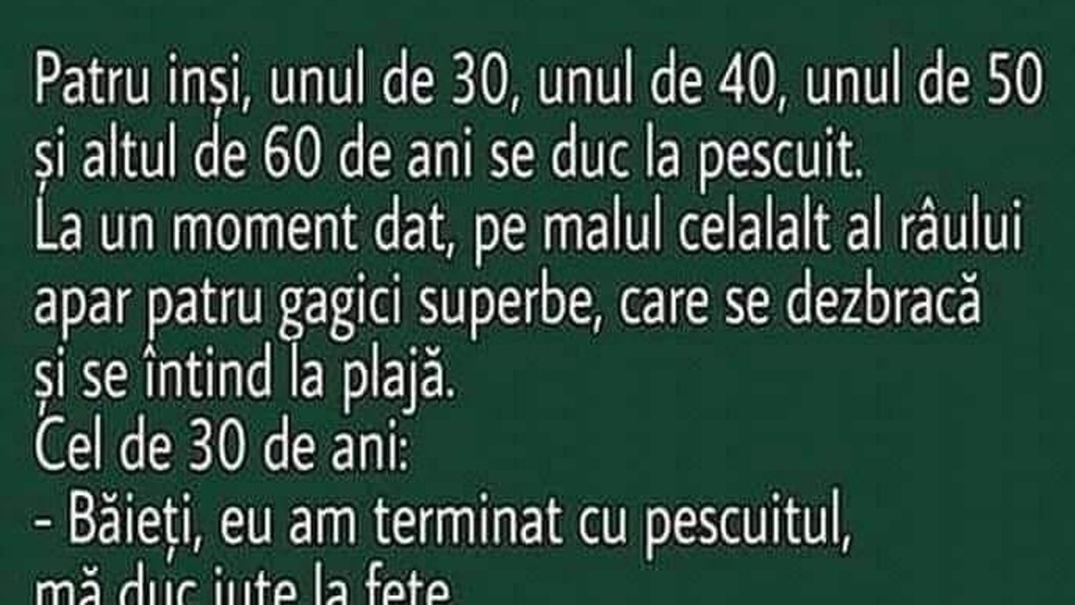 Imagine Stire BANCUL ZILEI | Pescuitul, fetele și bătrânețea | 2review.ro