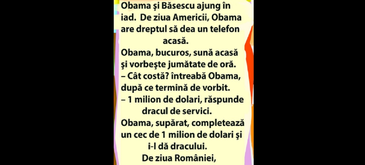 Imagine Stire BANC | Obama și Băsescu ajung în iad. Cei doi au voie să dea un telefon acasă | 2review.ro