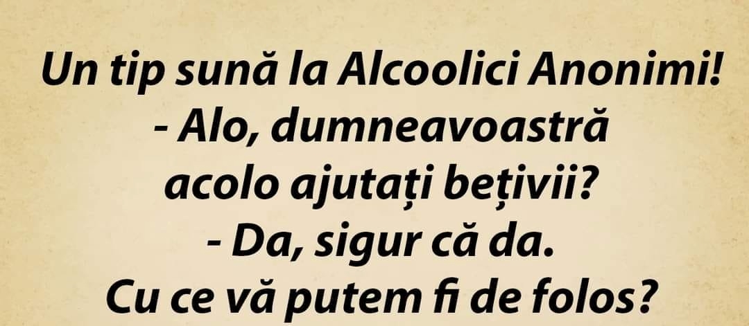Imagine Stire Bancul zilei. Un bărbat sună la Alcoolicii Anonimi | 2review.ro