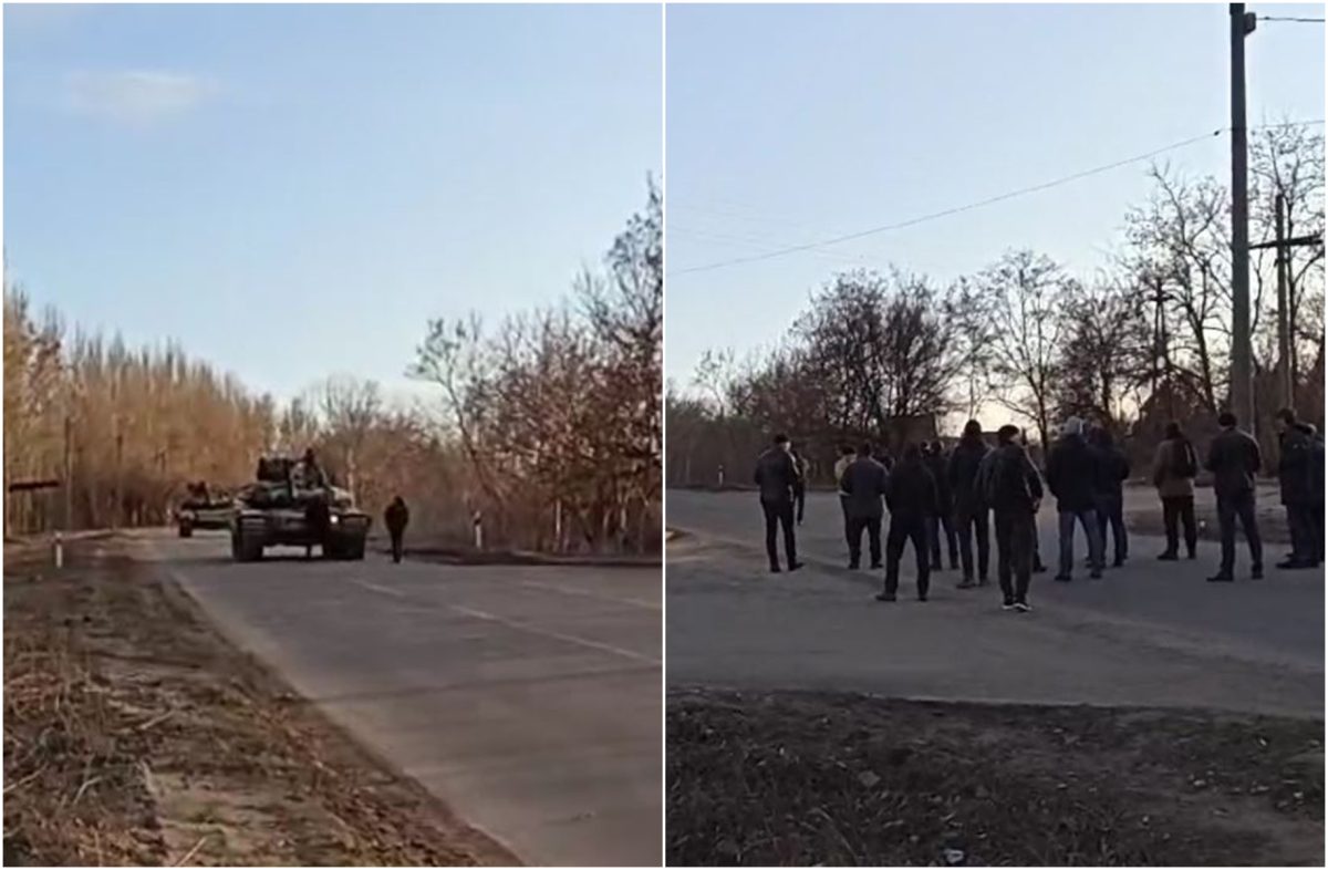 Imagini virale | Momentul în care un soldat rus se predă, cu tot cu tanc, în fața ucrainenilor. Ce le-a cerut