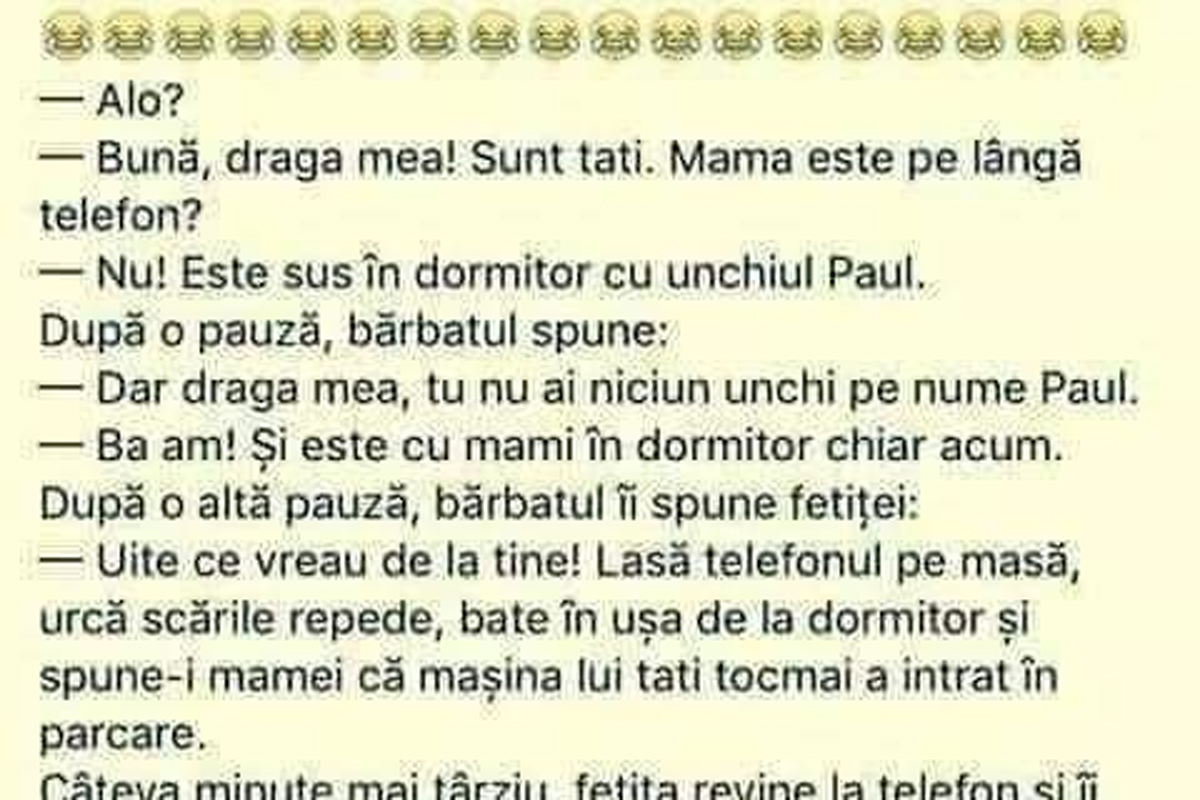 Imagine Stire BANCUL ZILEI | „Tati, mami este în dormitor cu unchiul Paul!” | 2review.ro