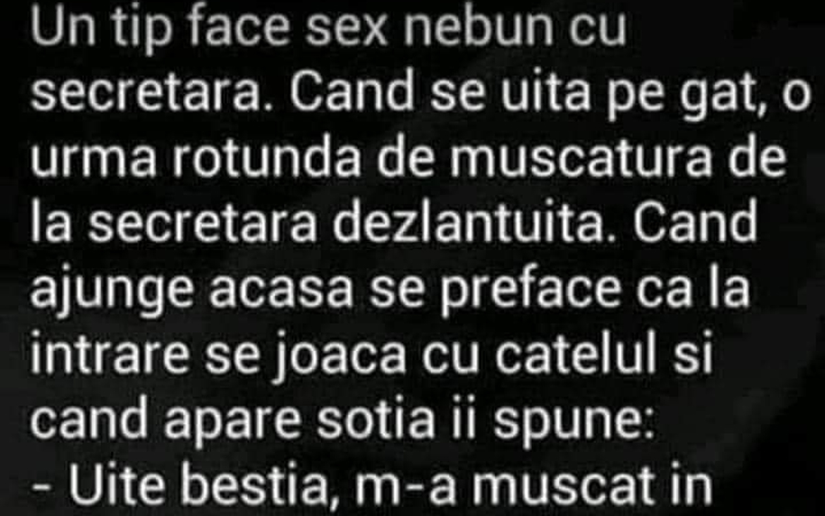 Imagine Stire BANC | Un tip face amor nebun cu secretara. Când se uită pe gât, vede o urmă de mușcătură de la secretara dezlănțuită | 2review.ro