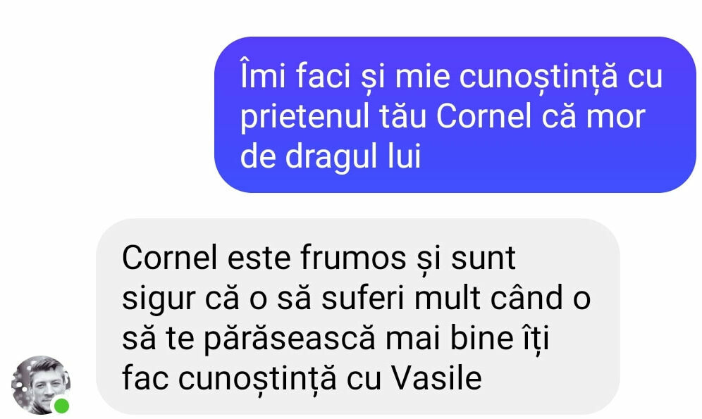 Imagine Stire BANC| „Îmi faci și mie cunoștința cu prietenul tău Cornel că mor de dragul lui” | 2review.ro