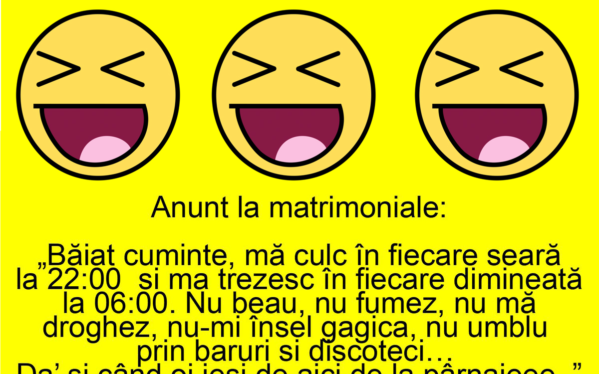 Imagine Stire BANC | Anunț la matrimoniale: „Băiat cuminte, mă culc în fiecare seară la 22:00 și mă trezesc în fiecare dimineță la 6:00” | 2review.ro