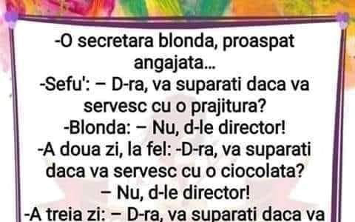 Imagine Stire BANC | O secretară blondă, proaspăt angajată. Șeful: „Domnișoară, vă supărați dacă vă servesc cu o..” | 2review.ro