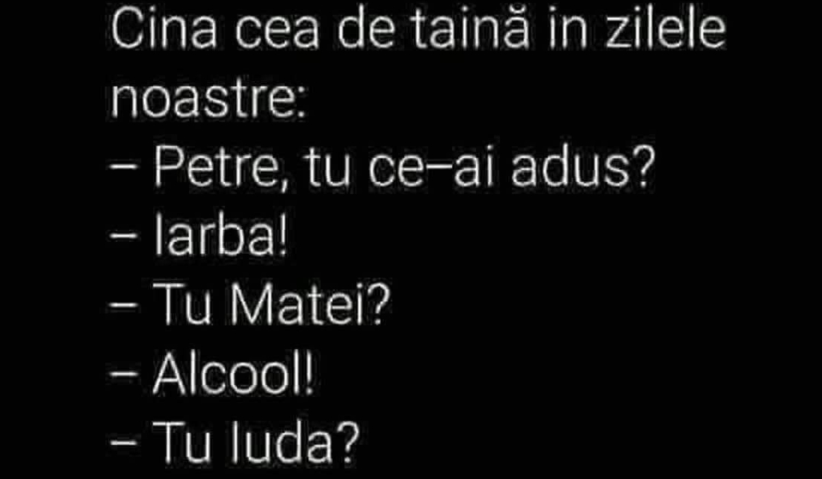 Imagine Stire BANCUL ZILEI | Cina cea de Taină, în zilele noastre: „Petre, tu ce-ai adus?” | 2review.ro