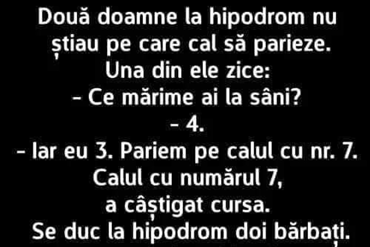 Imagine Stire BANC | Două doamne, la hipodrom, nu știau pe ce cal să parieze: „Ce mărime ai la sâni?” | 2review.ro