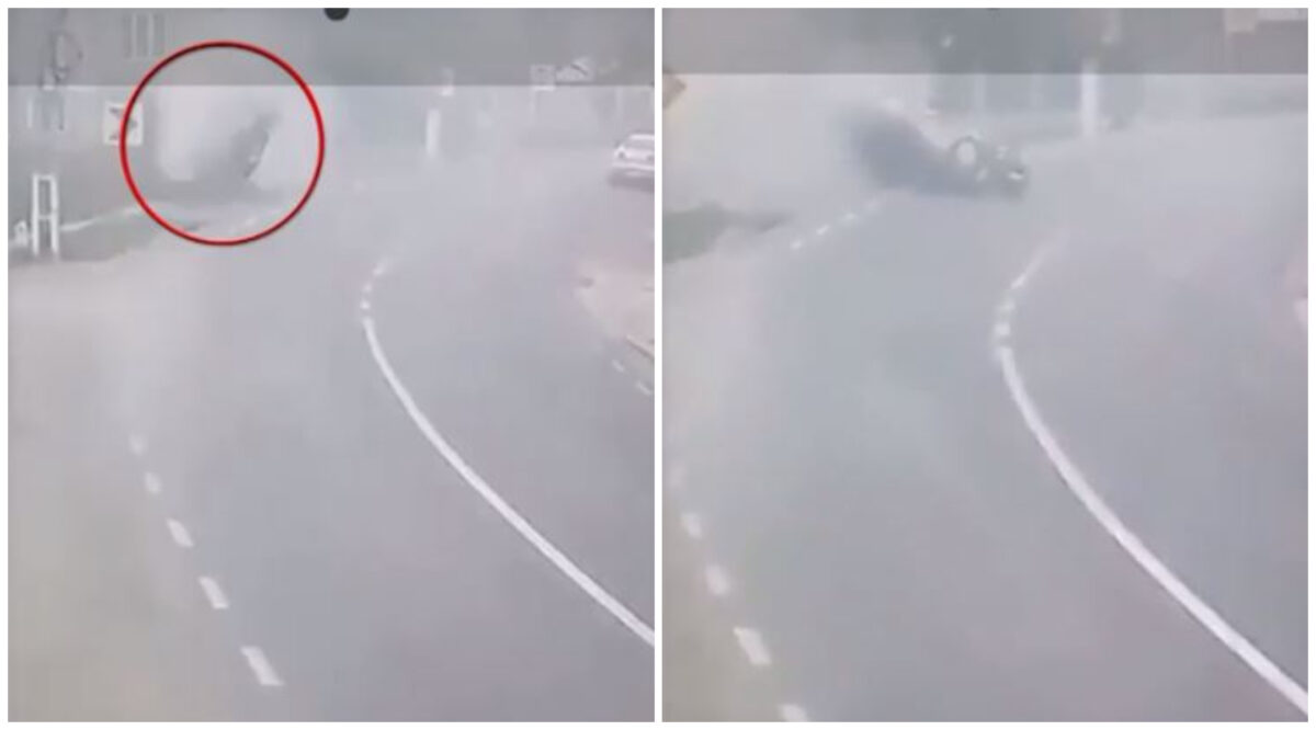 Scene din filmele de acțiune în Șomcuta Mare, în prima zi de Paște! Un șofer beat s-a înfipt într-un podeț, după ce a ajuns cu mașina în aer