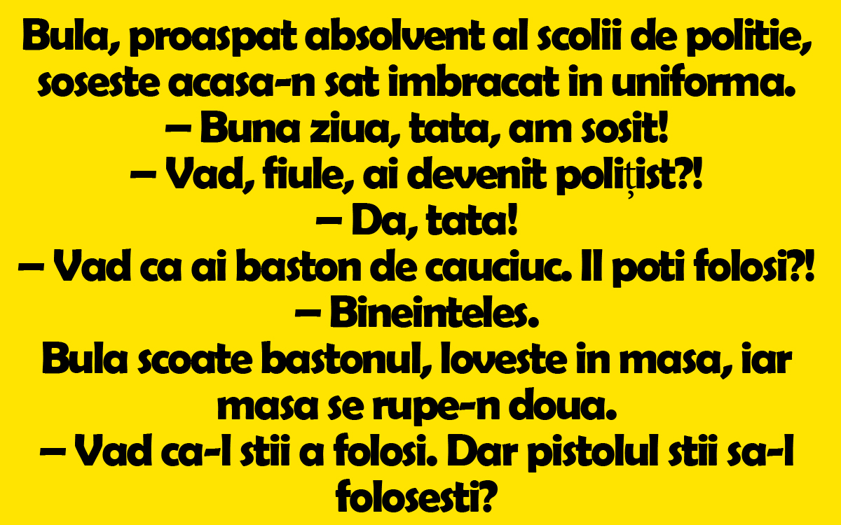 Imagine Stire BANC | Bulă, proaspăt absolvent al şcolii de poliţie, soseşte acasă-n sat îmbrăcat în uniformă | 2review.ro