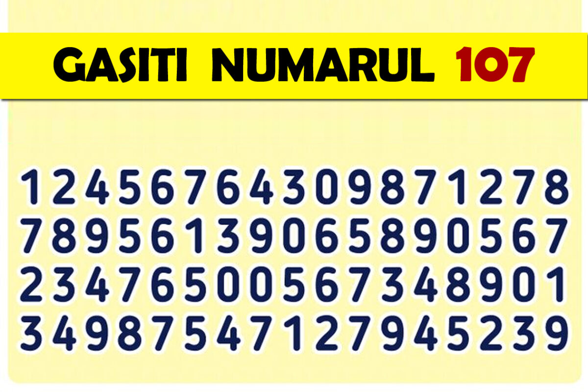 Test de inteligență | Găsiți 107 în seria de numere din imagine. 9 din 10 oameni nu văd soluția