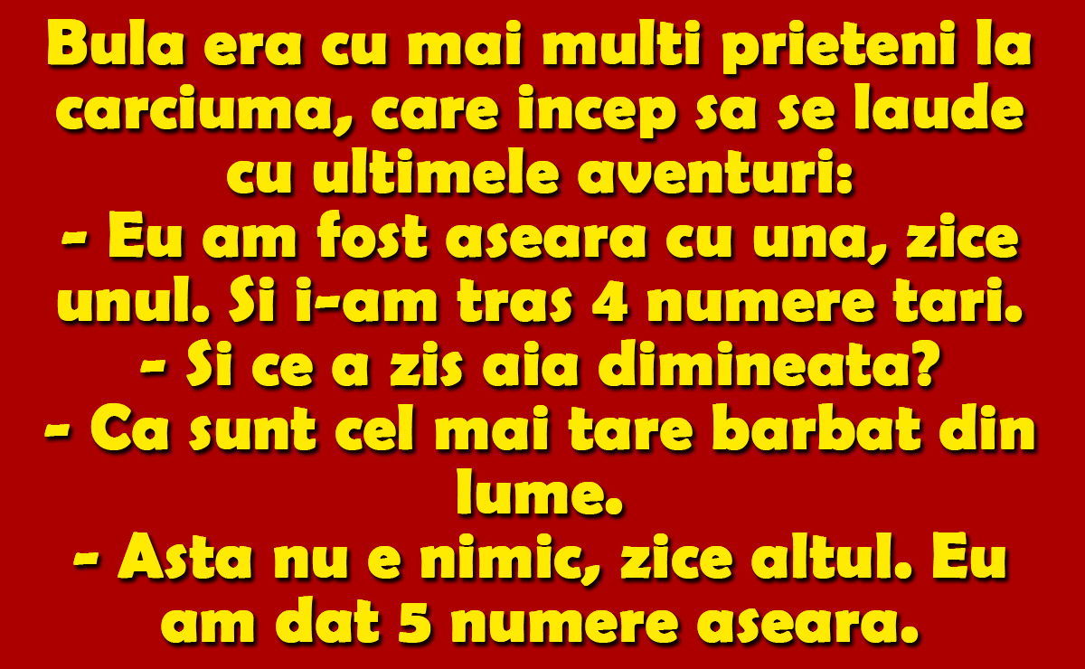 Imagine Stire BANC | Bulă era cu mai mulți prieteni la cârciumă, care încep să se laude cu ultimele aventuri | 2review.ro