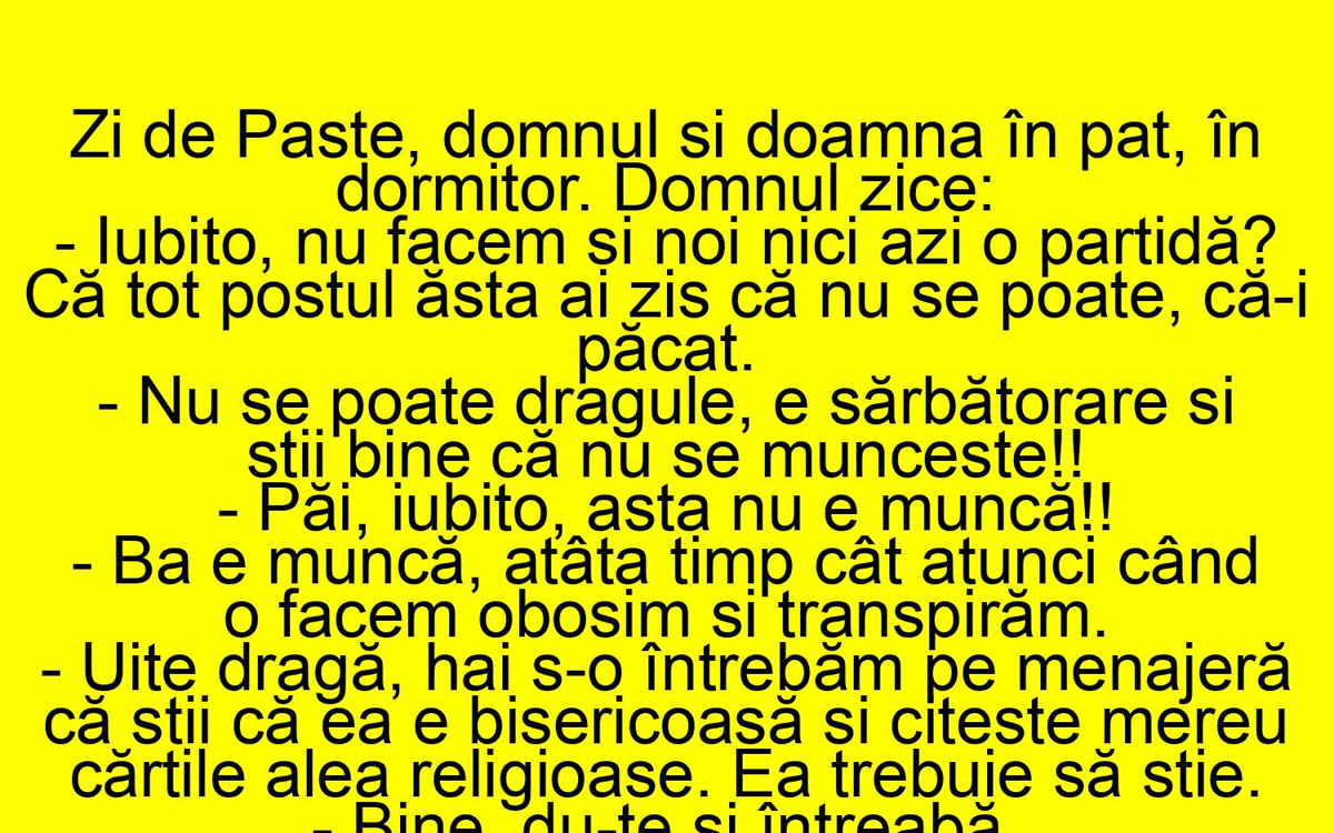 Imagine Stire BANCUL ZILEI | „Iubito, nu facem și noi nici azi o partidă?” | 2review.ro