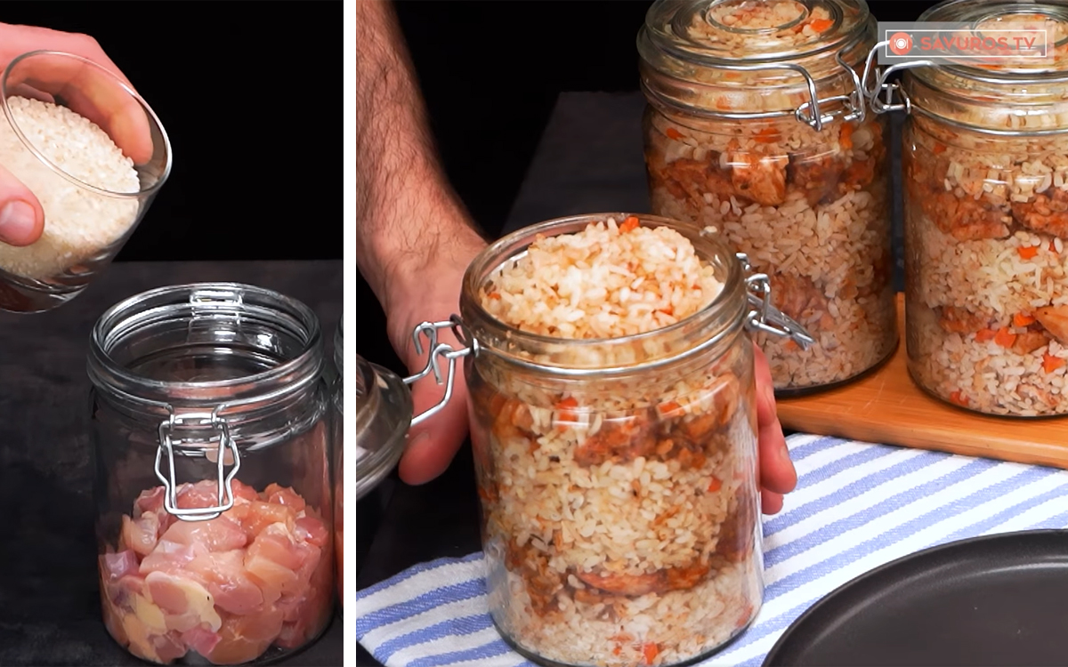 Cea mai tare rețetă de pilaf la borcan, fără să amesteci deloc. Vei
