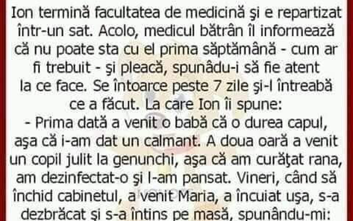 Imagine Stire BANC | „Vineri, când să închid cabinetul, a venit Maria. A încuiat ușa, s-a dezbrăcat și s-a întins pe masă, spunându-mi: Ioane…” | 2review.ro