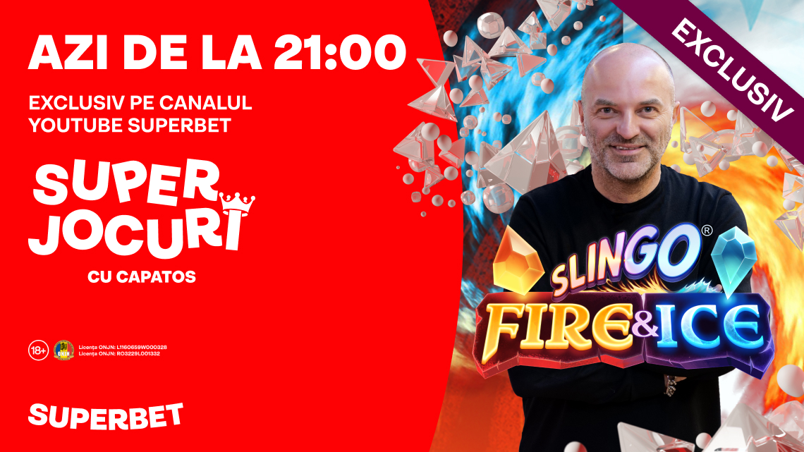 (P) Foc și Gheață într-un joc Slingo cu totul special, azi de la 21 pe YouTube Superbet alături de Dan Capatos