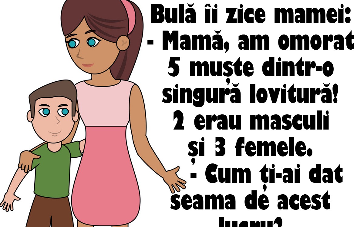 Imagine Stire BANC | Bulă îi zice mamei: „Am omorat 5 muşte dintr-o singură lovitură! 2 erau masculi şi 3 femele” | 2review.ro