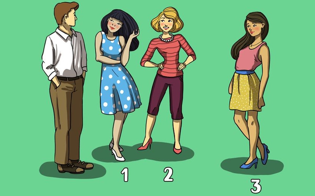 Test de inteligență cu 10 quiz-uri | Primul: De care dintre cele 3 femei e îndrăgostit tânărul din imagine?