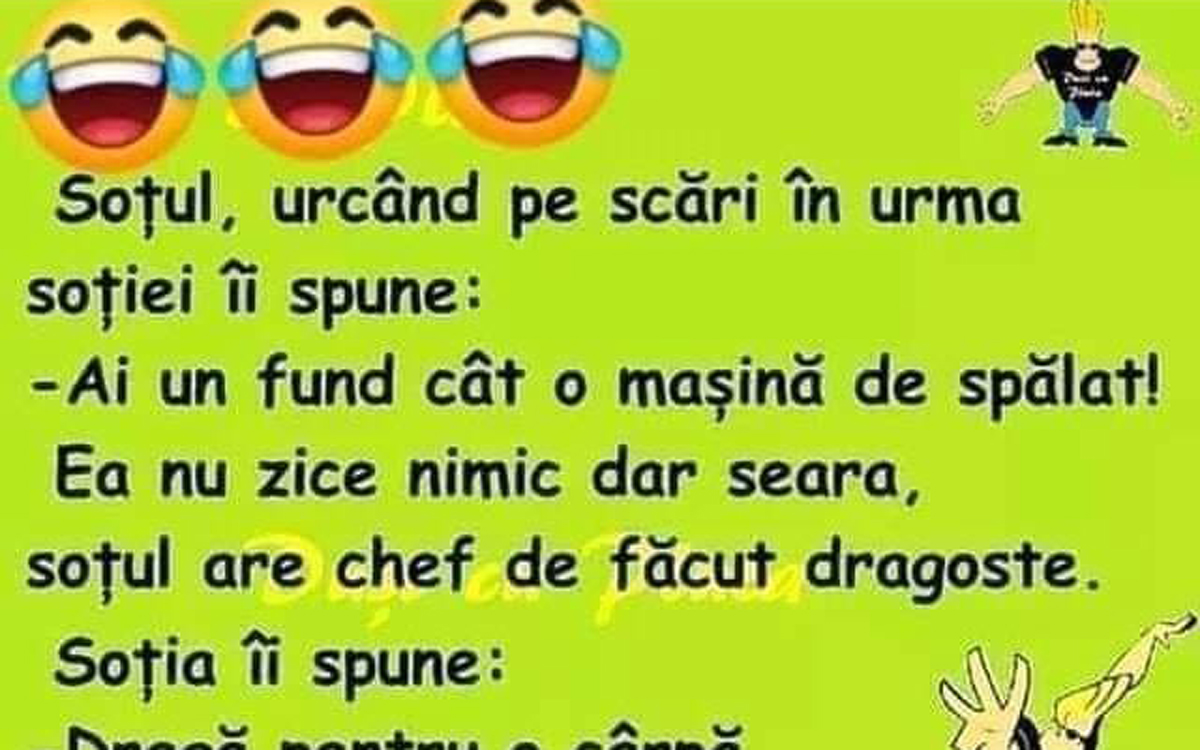 Imagine Stire BANC | Soțul, urcând pe scări în urma soției, îi spune: „Ai un fund cât o mașină de spălat!” | 2review.ro