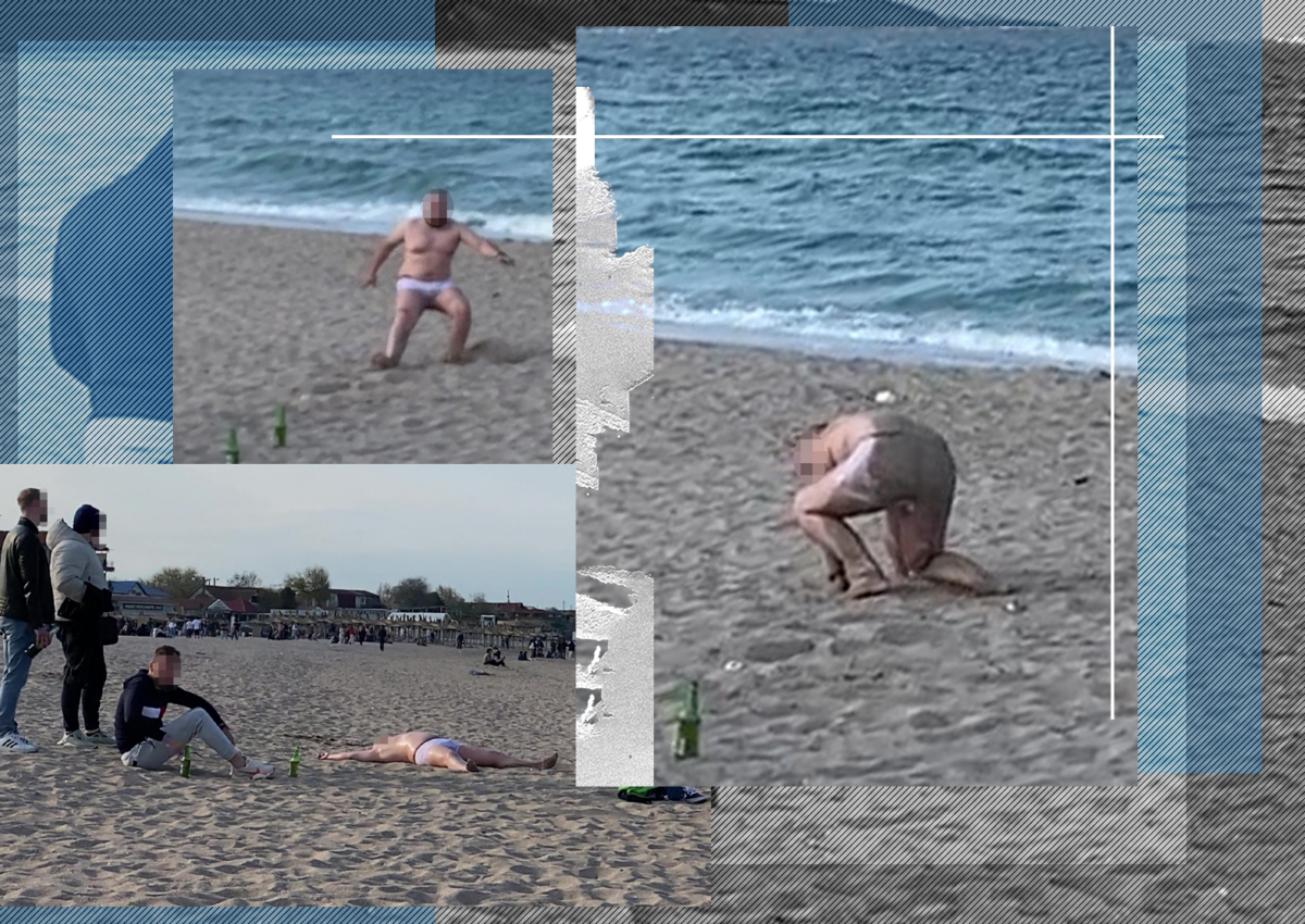 Imagine Stire Haos în Vama Veche! ”Mort” de beat, zace în nisip, sub ochii prietenilor! A rămas doar în boxeri și… | 2review.ro