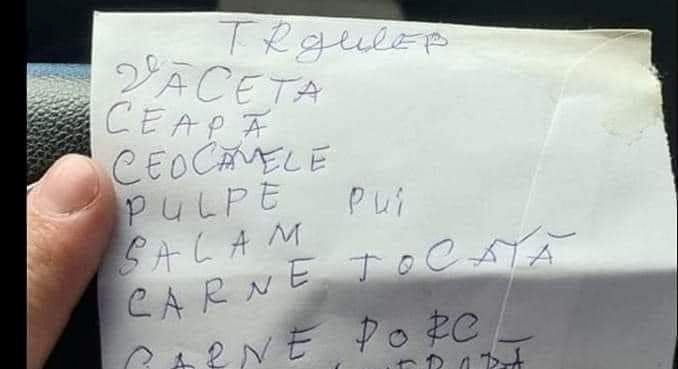 Râzi cu lacrimi! Ce a putut să scrie un român pe lista de cumpărături: „Văceta, ceapă, ceocănele…”