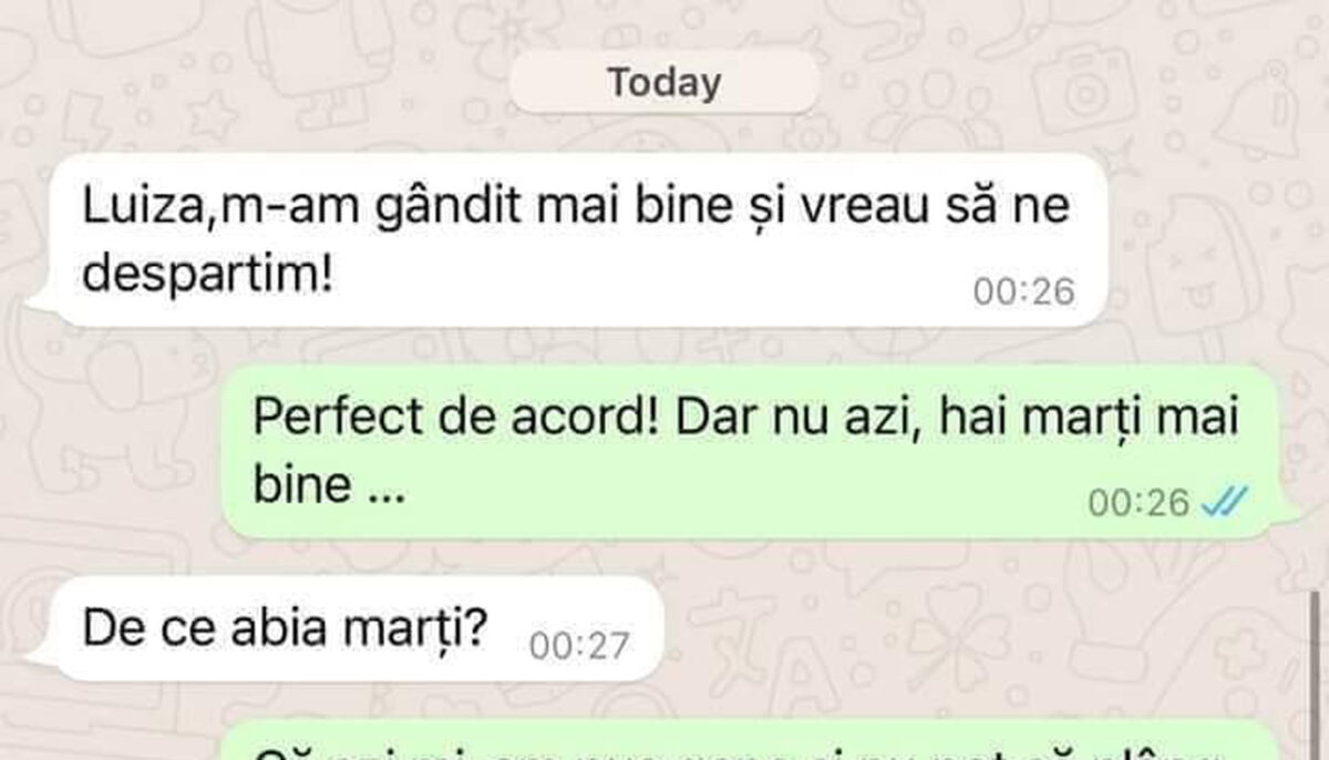 Imagine Stire BANC | „Luiza, m-am gândit mai bine și vreau să ne despărțim!” | 2review.ro
