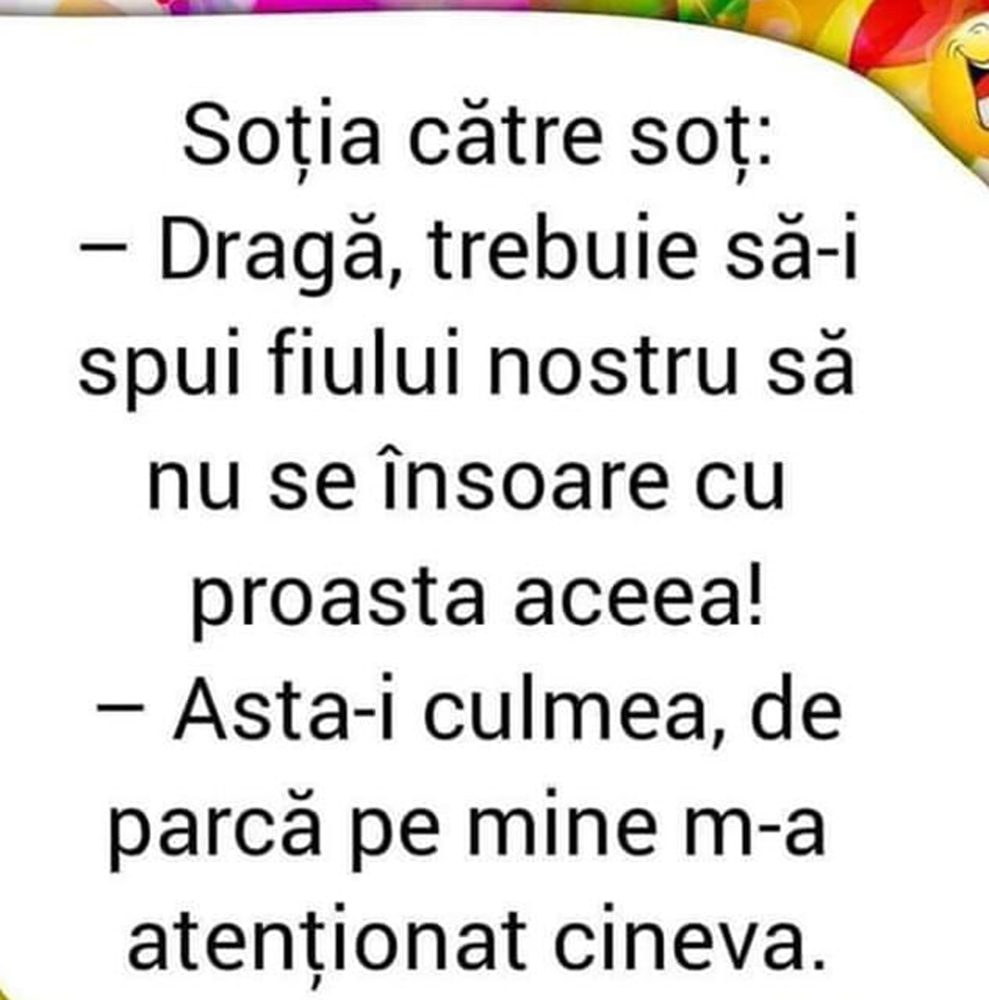 BANC | Soția către soț: