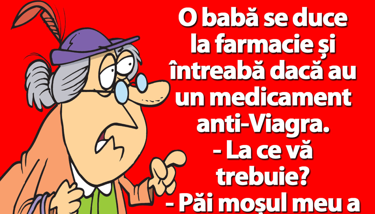 Imagine Stire BANC | O babă se duce la farmacie și întreabă dacă au un medicament anti-Viagra | 2review.ro