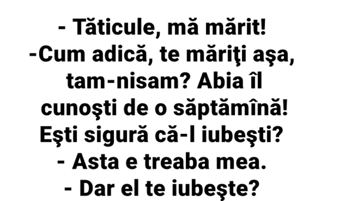 Imagine Stire Bancul de duminică | „Tăticule, mă mărit!” | 2review.ro