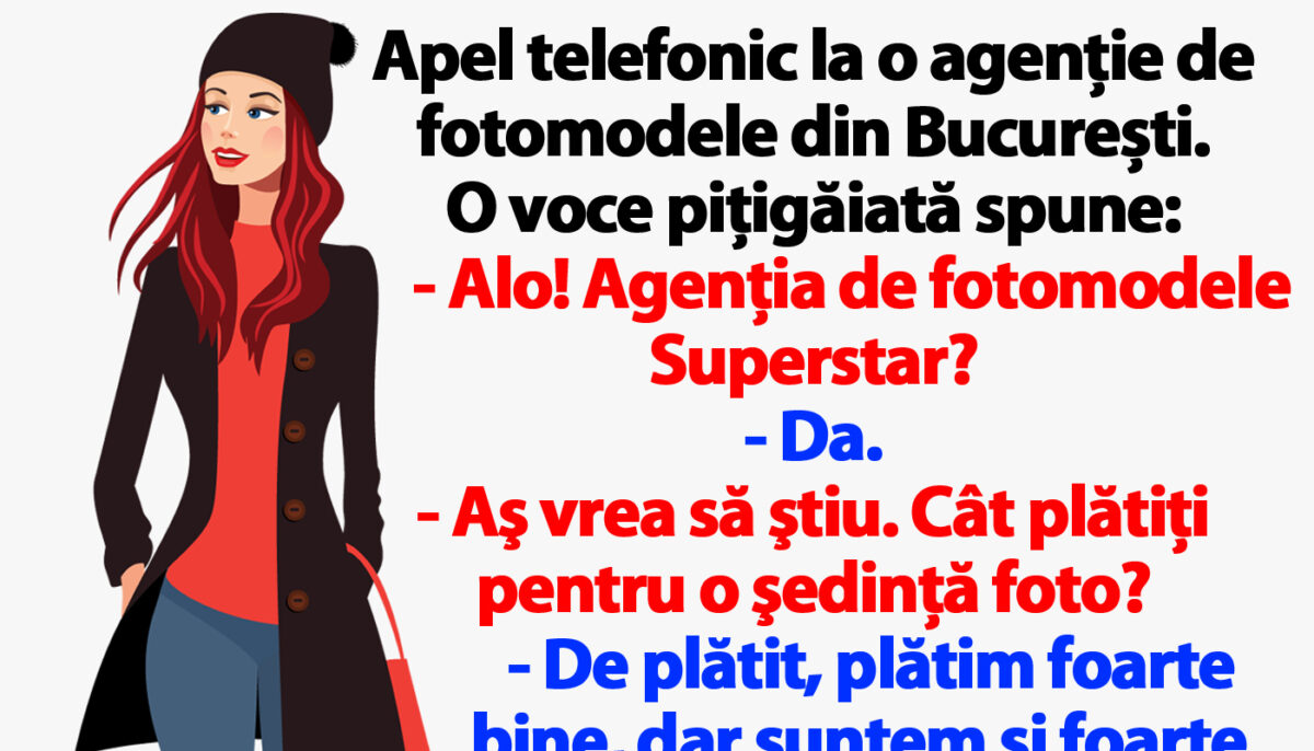 Imagine Stire BANC | Apel telefonic la o agenţie de fotomodele din București: „Cât plătiți pentru o ședință foto?” | 2review.ro