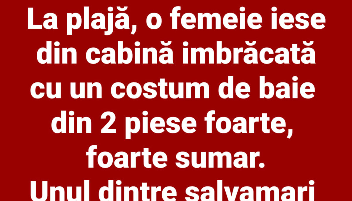 Imagine Stire BANC | La plajă, o femeie iese din cabină îmbrăcată într-un costum de baie din 2 piese, foarte, foarte sumar | 2review.ro