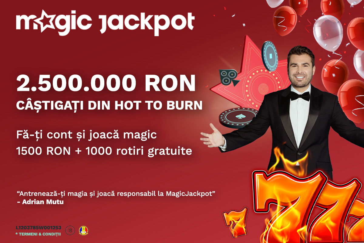 Câștig impresionant pentru un jucător Magic Jackpot! Hot to Burn i-a adus 2.500.000 de lei
