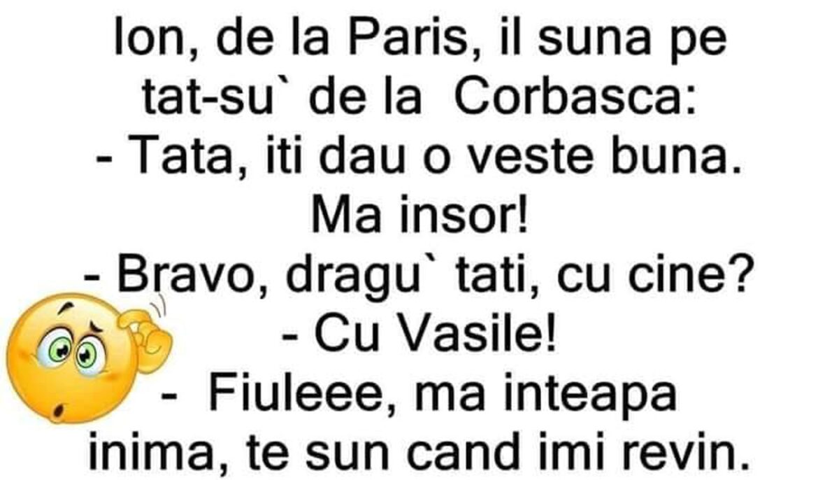 Imagine Stire BANC | Ion, de la Paris, își sună tatăl de la Corbasca: „Tată, mă însor cu Vasile!” | 2review.ro