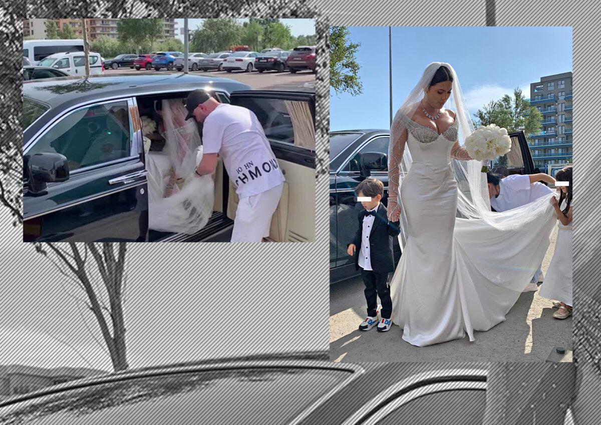 Imagine Stire Apariție impecabilă a miresei lui Florin Salam! Roxana Dobre s-a dat jos din Rolls Royce, într-o rochie unică semnată de Cristina Săvulescu | 2review.ro