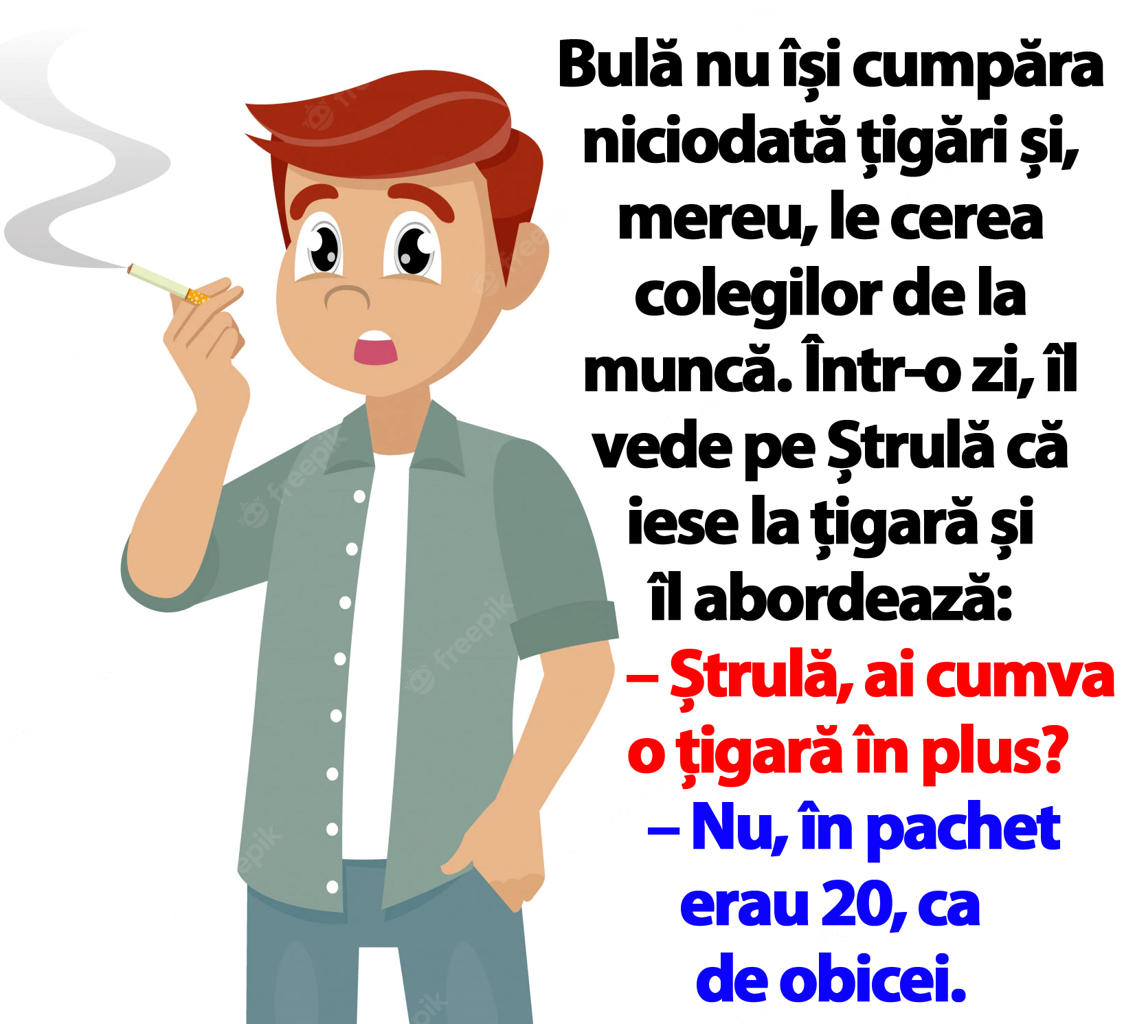 BANC | Bulă nu își cumpăra niciodată țigări și, mereu, le cerea colegilor de la muncă