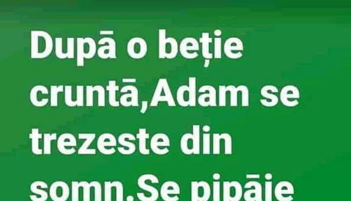Imagine Stire BANC | După o beție cruntă, Adam se trezește, se pipăie și exclamă: „Unde sunt coastele mele?” | 2review.ro