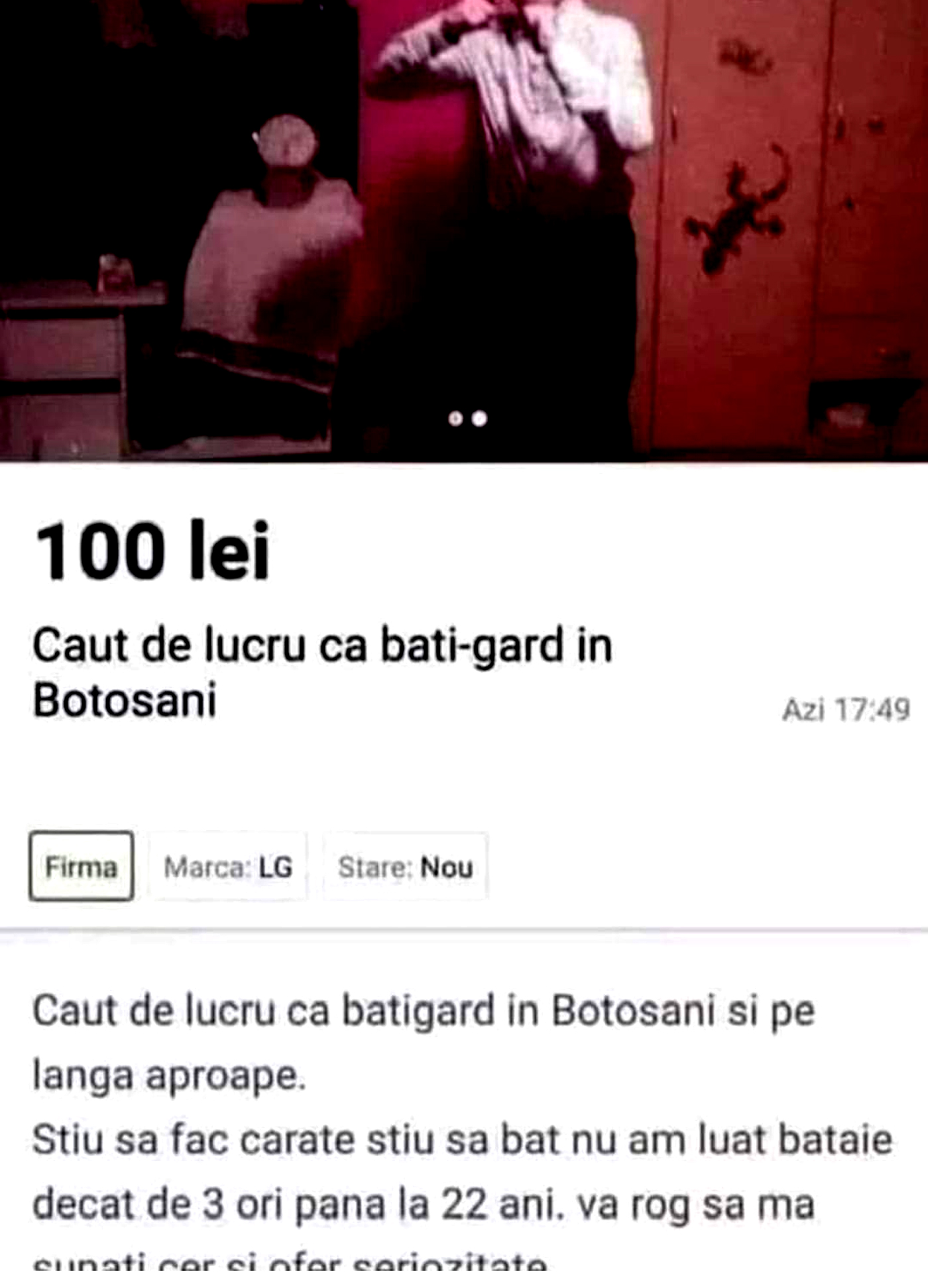 Anunțul de angajare