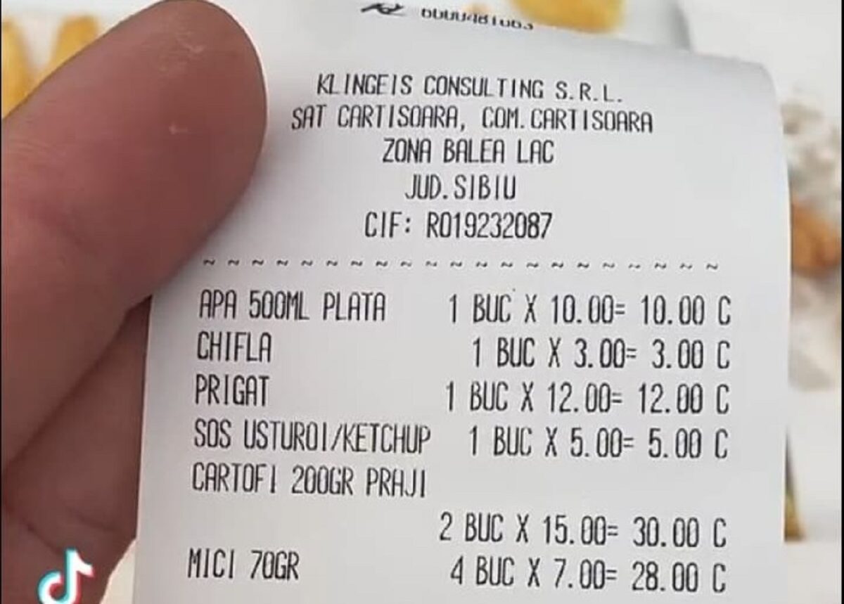 Notă de plată fabuloasă pe Transfăgărășan. Cât a plătit un turist pentru produsele consumate: „Să mai mănânci în România..”