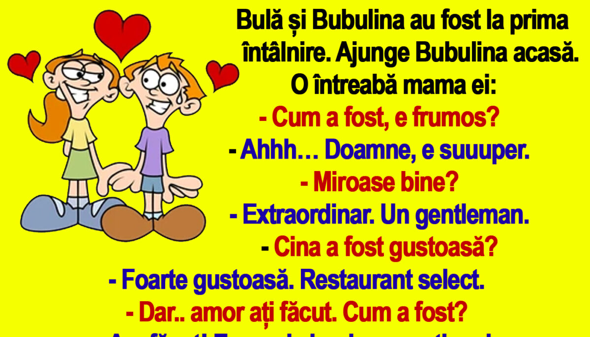 Imagine Stire BANCUL ZILEI | Bulă și Bubulina au fost la prima întâlnire: „Amor ați făcut?” | 2review.ro