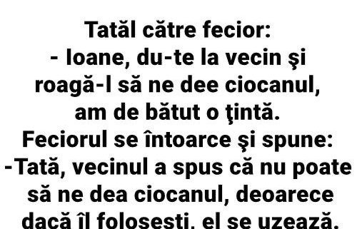 Imagine Stire Bancul zilei. De ce nu se împrumută niciodată ciocanul | 2review.ro