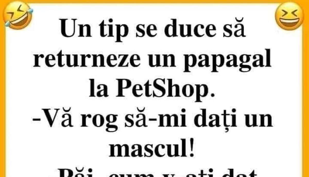 Imagine Stire BANCUL ZILEI | Un tip se duce să returneze un papagal la PetShop | 2review.ro