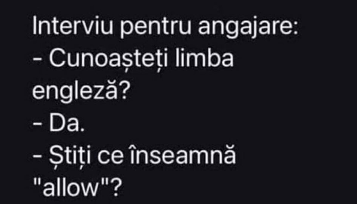 Imagine Stire BANCUL ZILEI | Interviu pentru angajare: „Cunoașteți limba engleză?” | 2review.ro