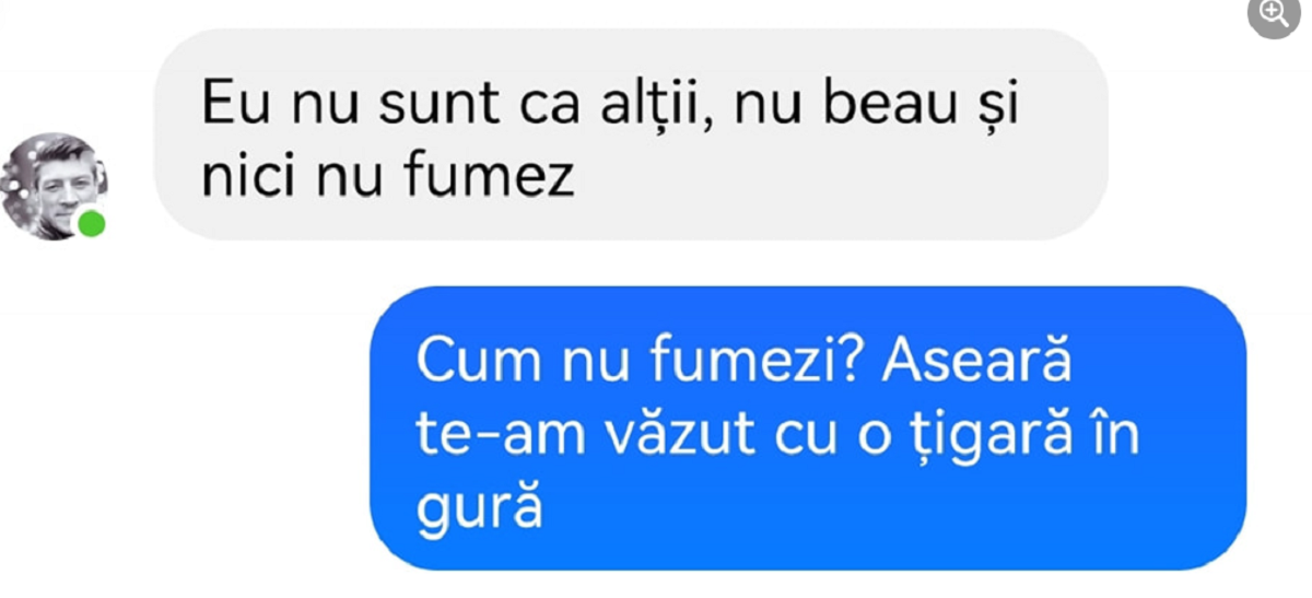 Imagine Stire BANC | ”Eu nu beau, nu fumez. Cum nu fumezi? Aseară te-am văzut cu o tigară în mână” | 2review.ro