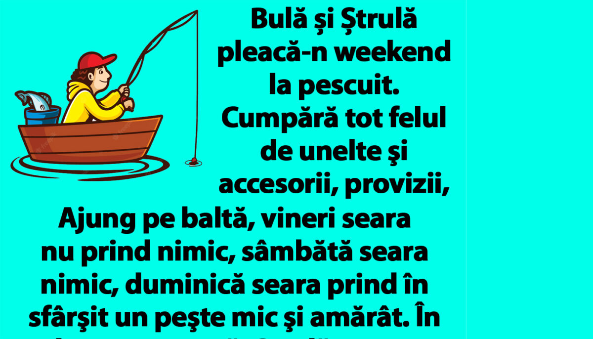 Imagine Stire BANC | Bulă și Ștrulă pleacă-n weekend la pescuit | 2review.ro